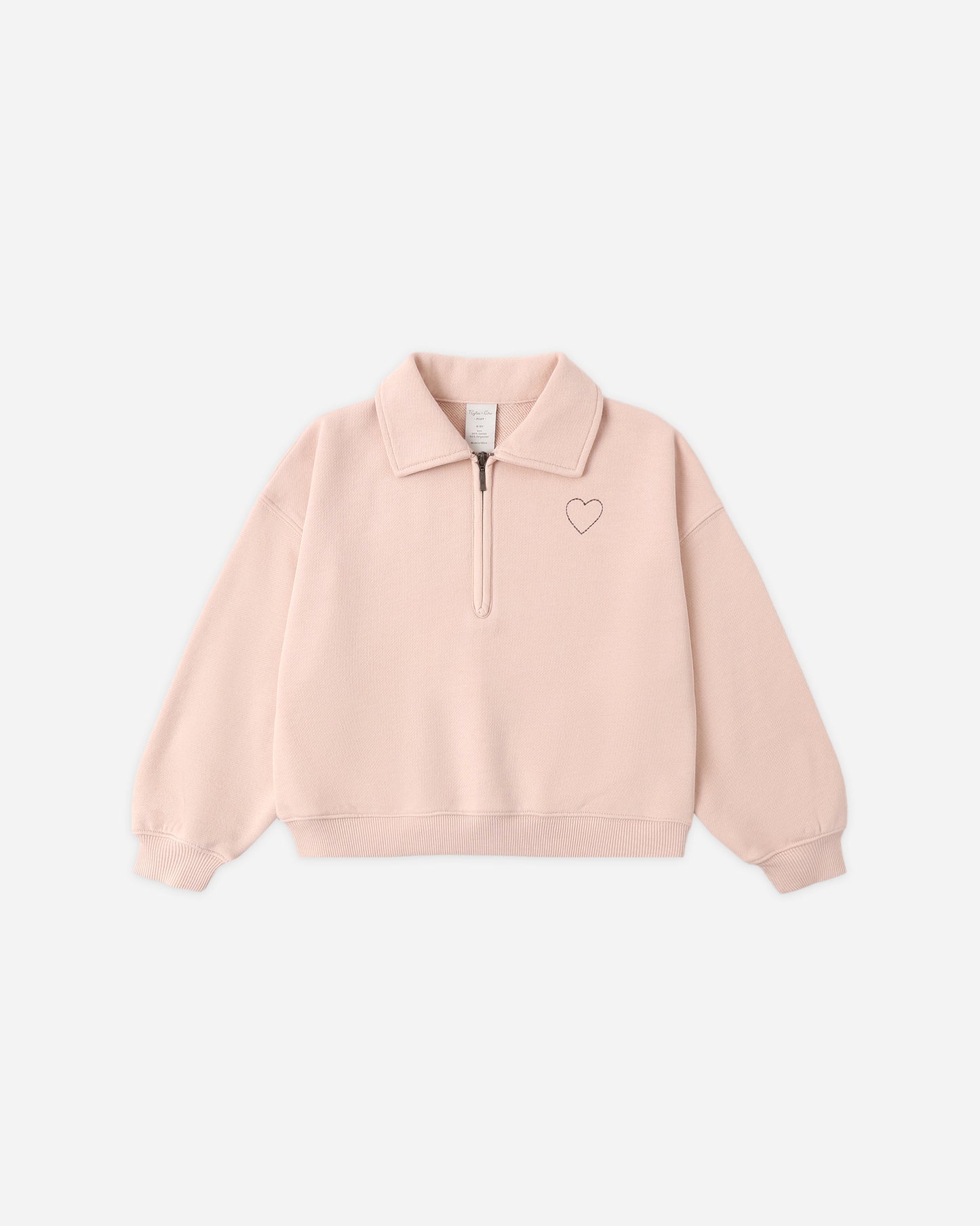 Quarter Zip Sweatshirt || Blush