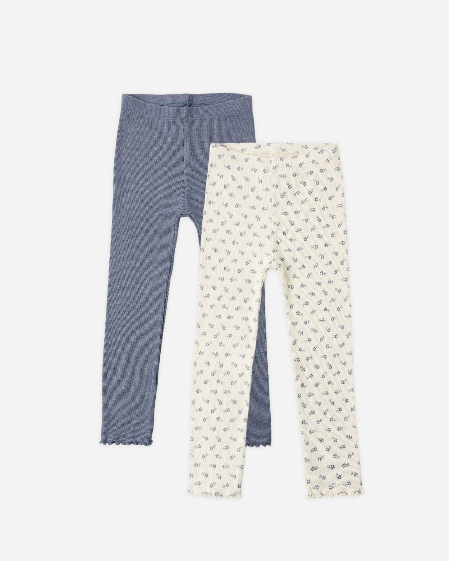 Ribbed Legging Set || Natural Blue Ditsy, Heathered Marine