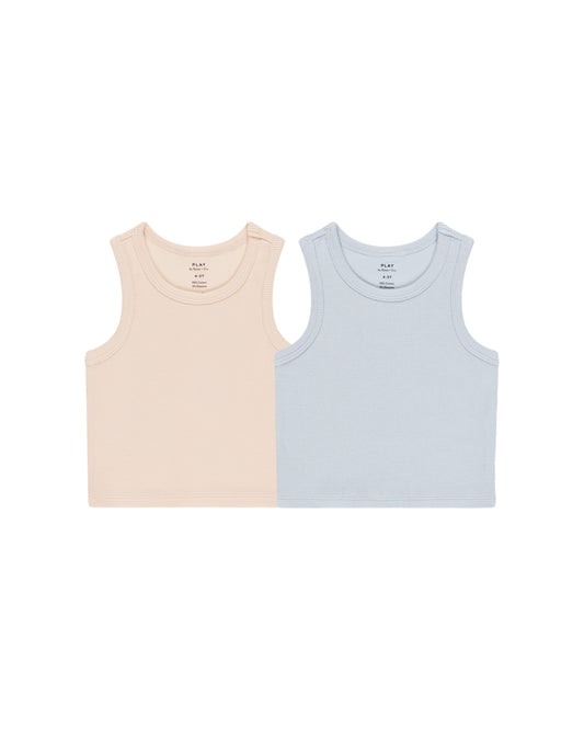 Ribbed Tank Set || Shell, Light Blue