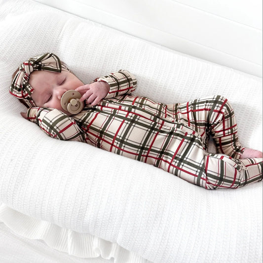 Headband w/ Bow | Double Plaid