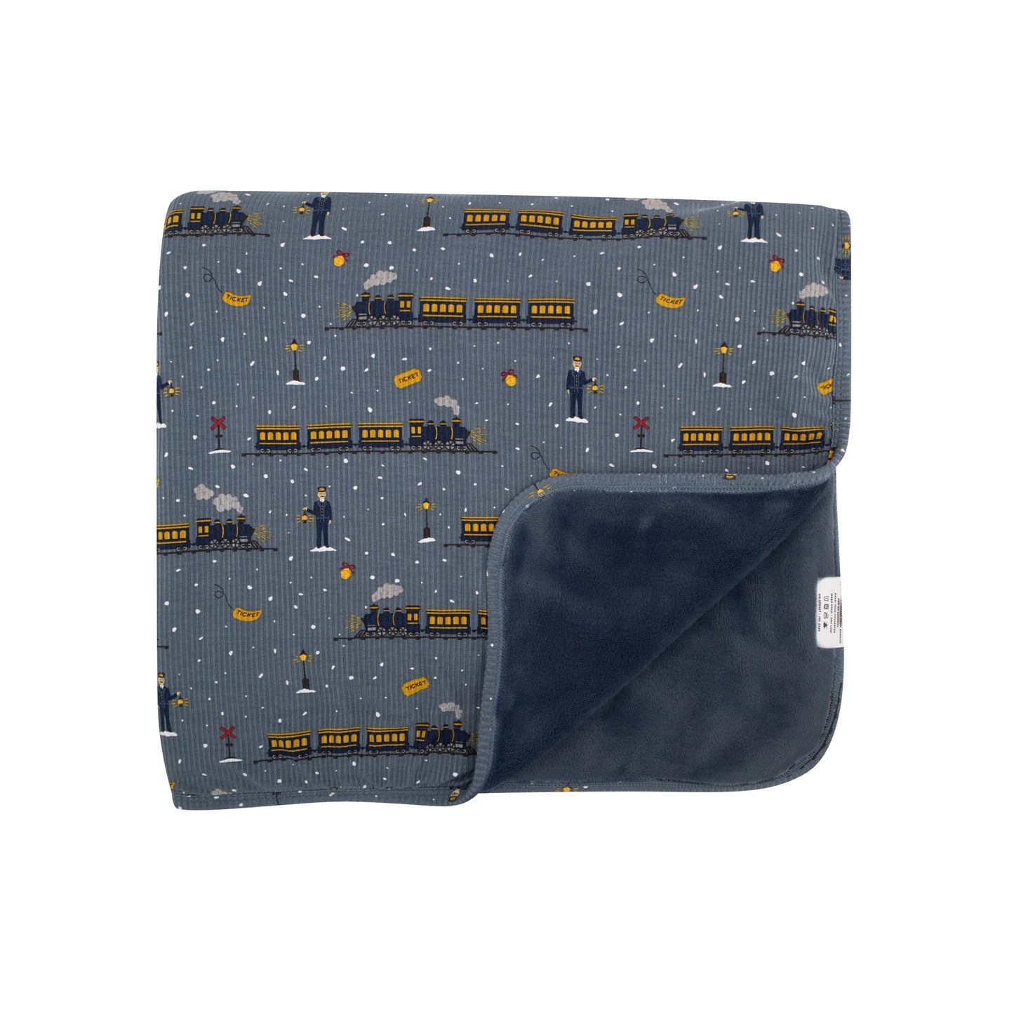 Christmas Trains Small Ribbed Blanket