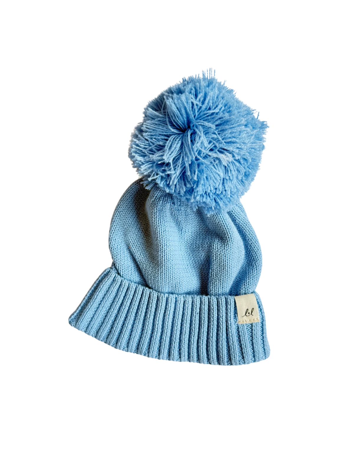 Pom Knit Beanie | Powder Blue