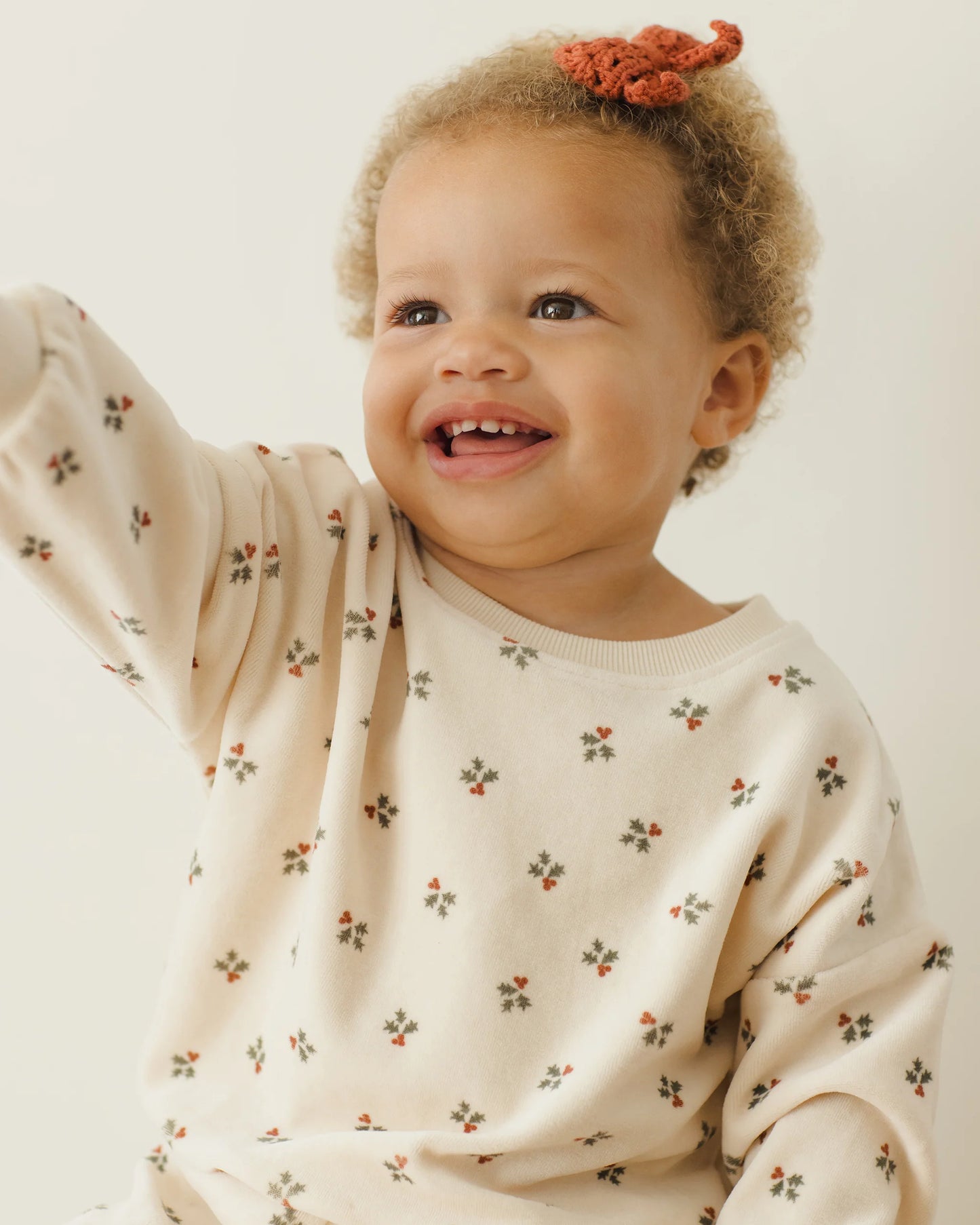 Velour Relaxed Sweatshirt || Holly Berry