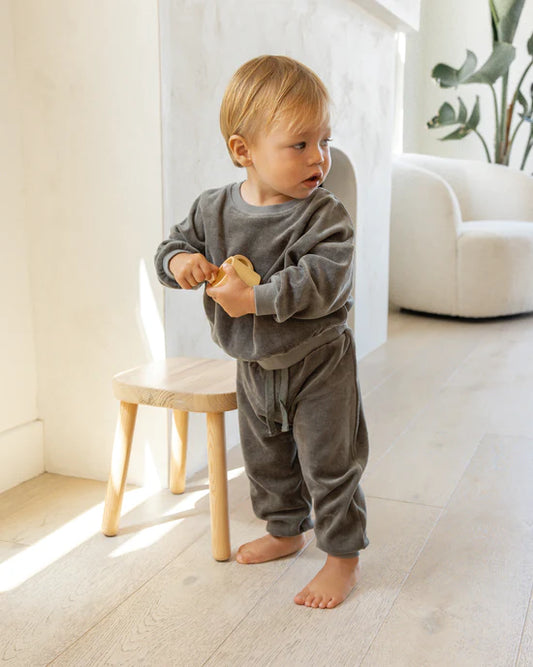 Velour Relaxed Sweatshirt | Forest