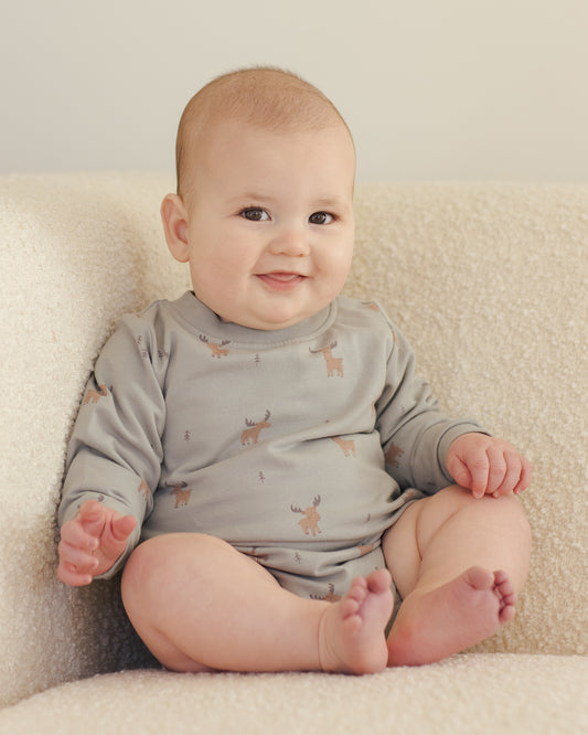 Crewneck Bubble Romper || Moose