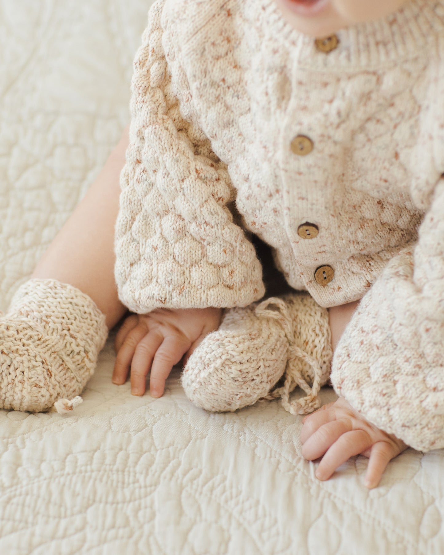 Knit Booties || Natural Confetti