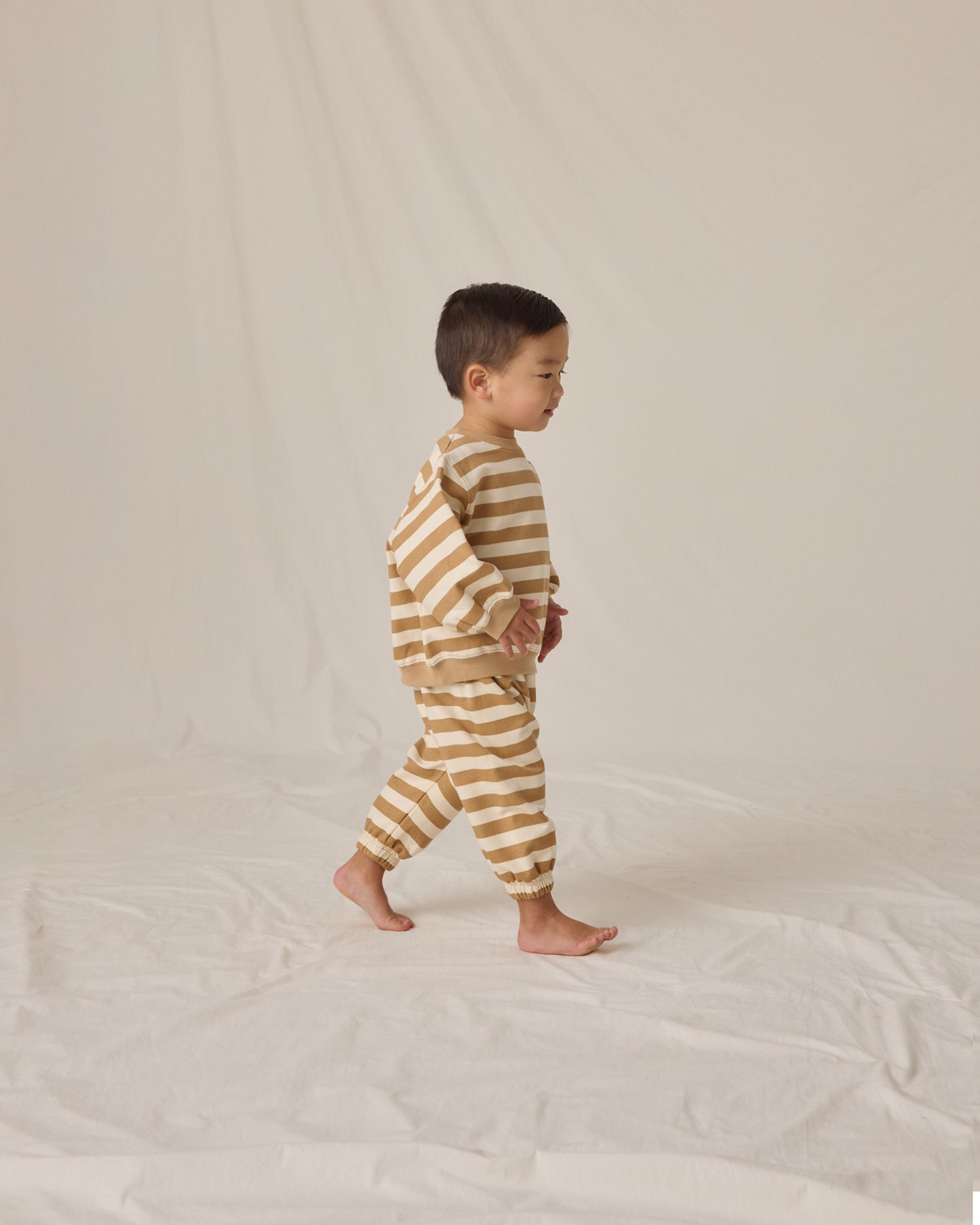 Oversized Crew Sweatshirt || Gold Stripe