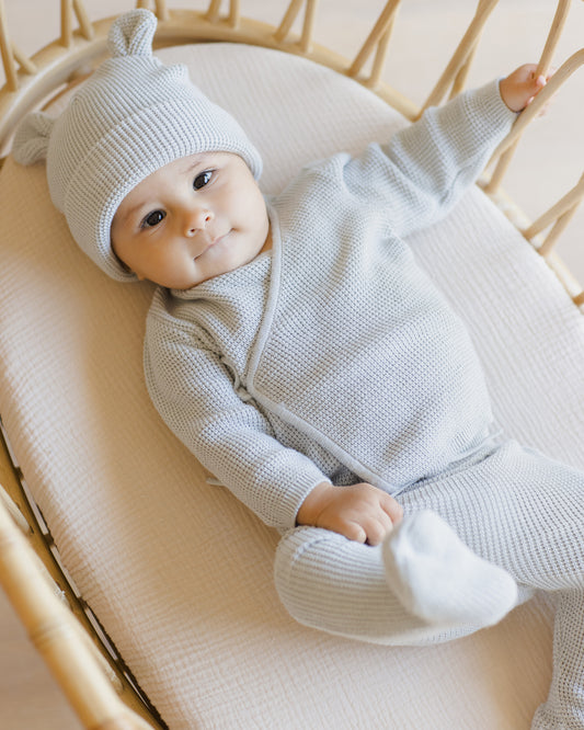 Footed Knit Pant || Ice Blue