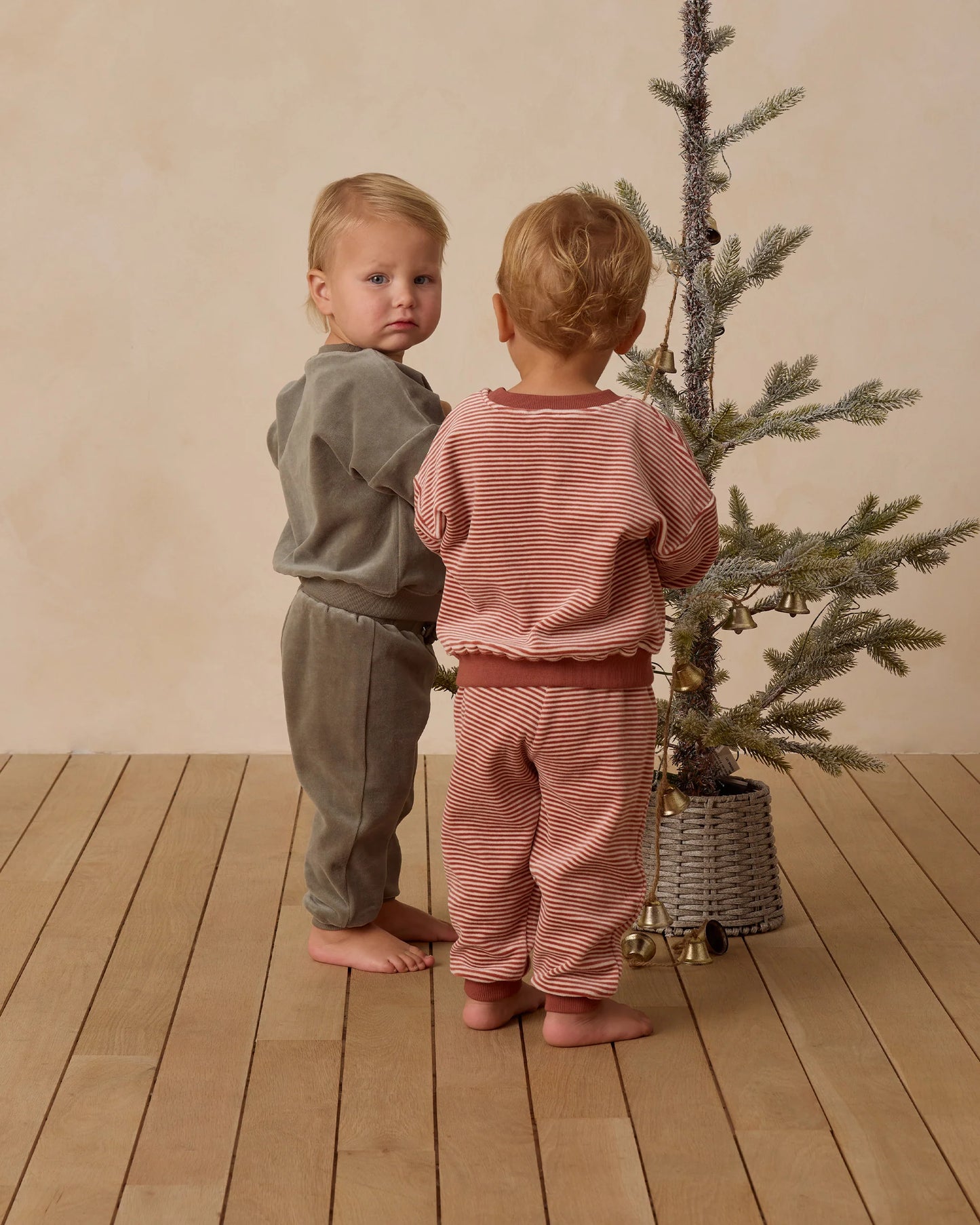 Velour Relaxed Sweatshirt || Candy Stripe