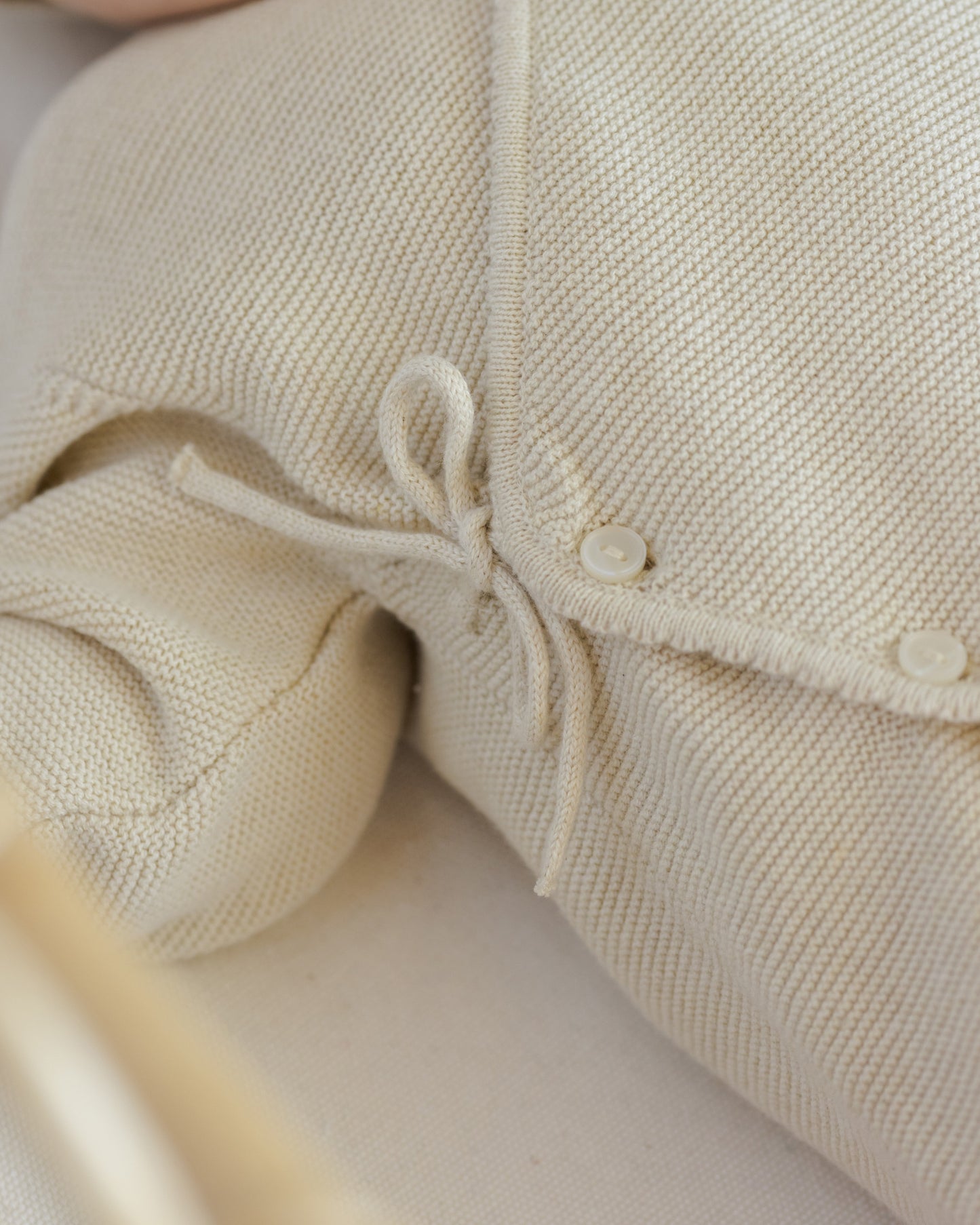 Wrap Knit Footie || Heathered Natural