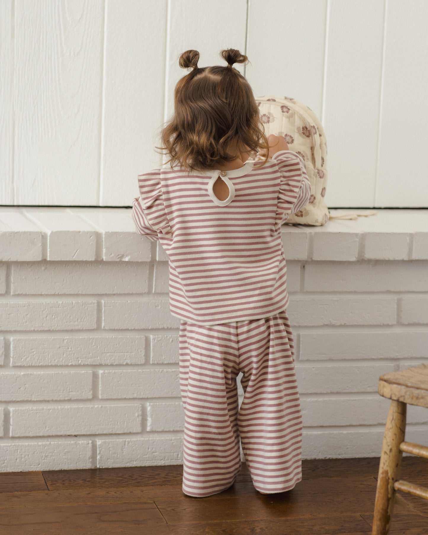 Ruffle Cozy Set || Mulberry Stripe