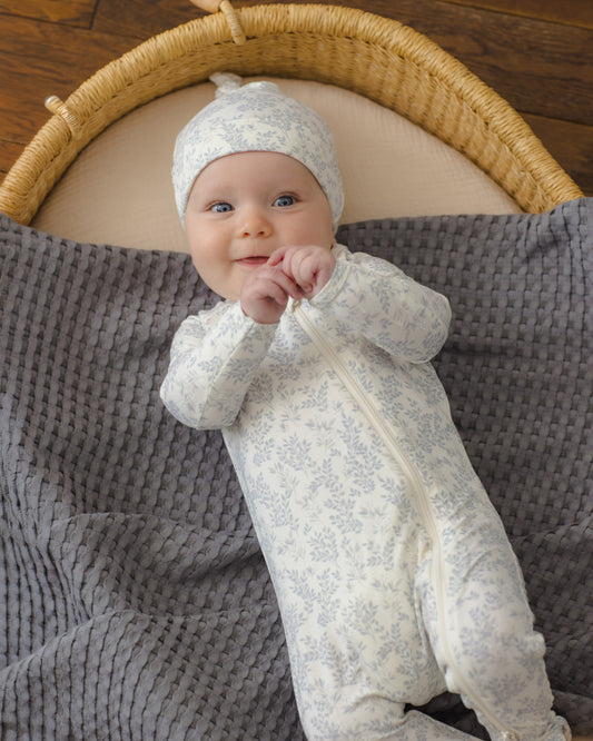 Bamboo Zip Footie Sleeper || Cloud Floral