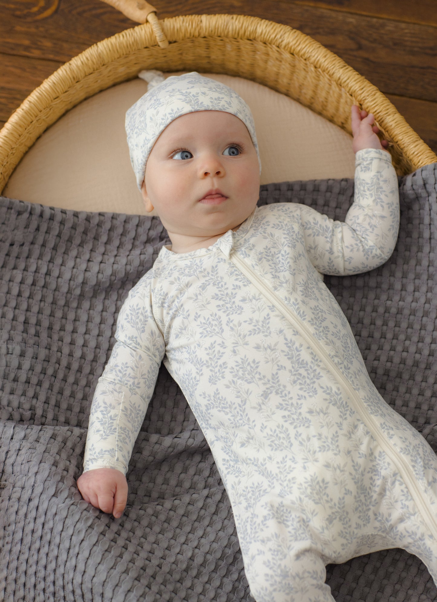 Bamboo Zip Footie Sleeper || Cloud Floral