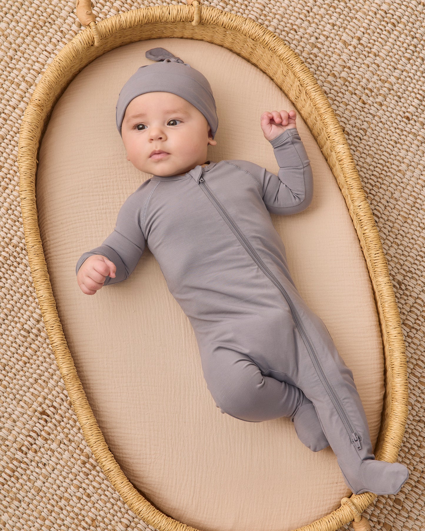 Bamboo Zip Footie Sleeper || Slate