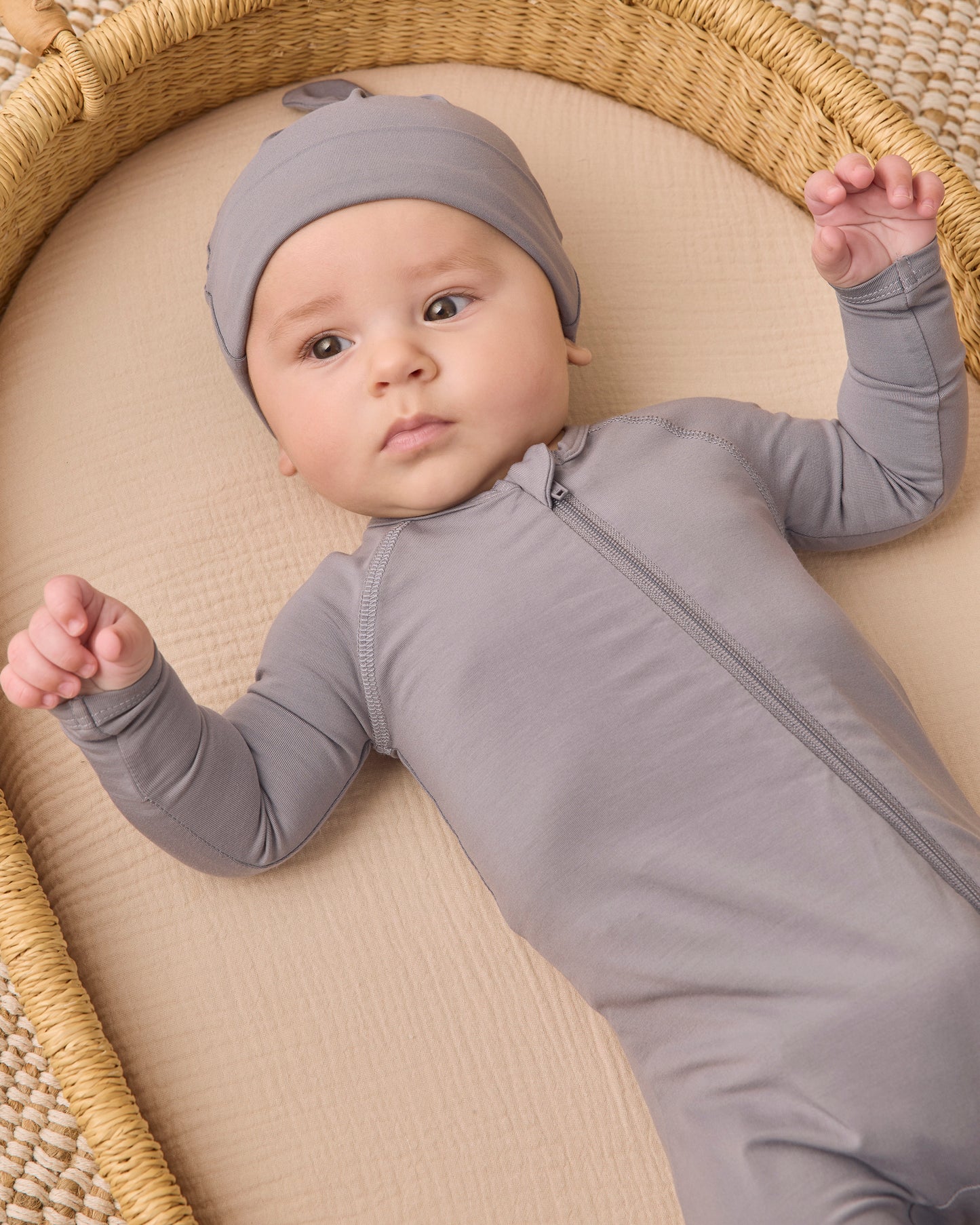 Bamboo Zip Footie Sleeper || Slate