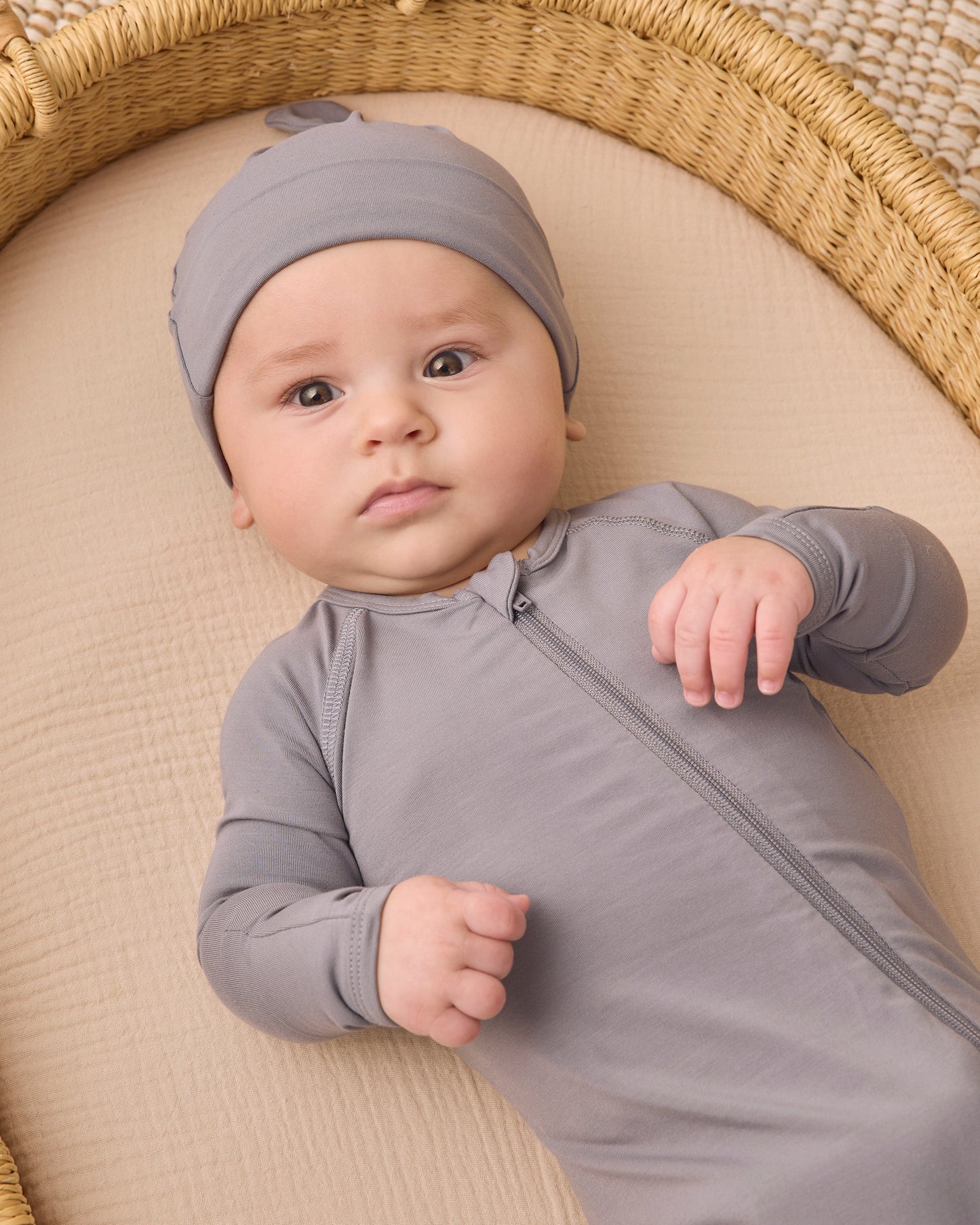 Bamboo Zip Footie Sleeper || Slate