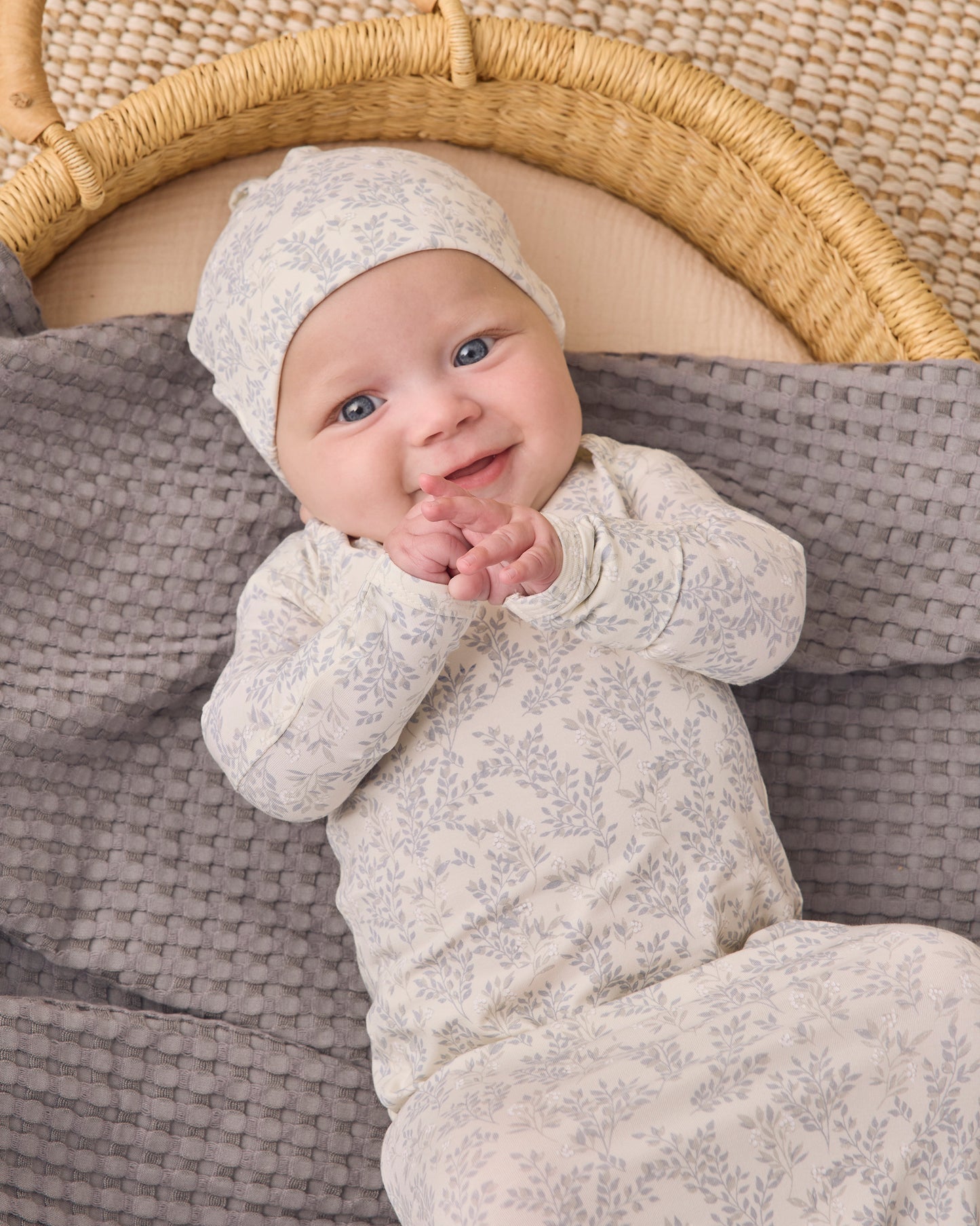 Bamboo Baby Gown + Hat Set || Cloud Floral