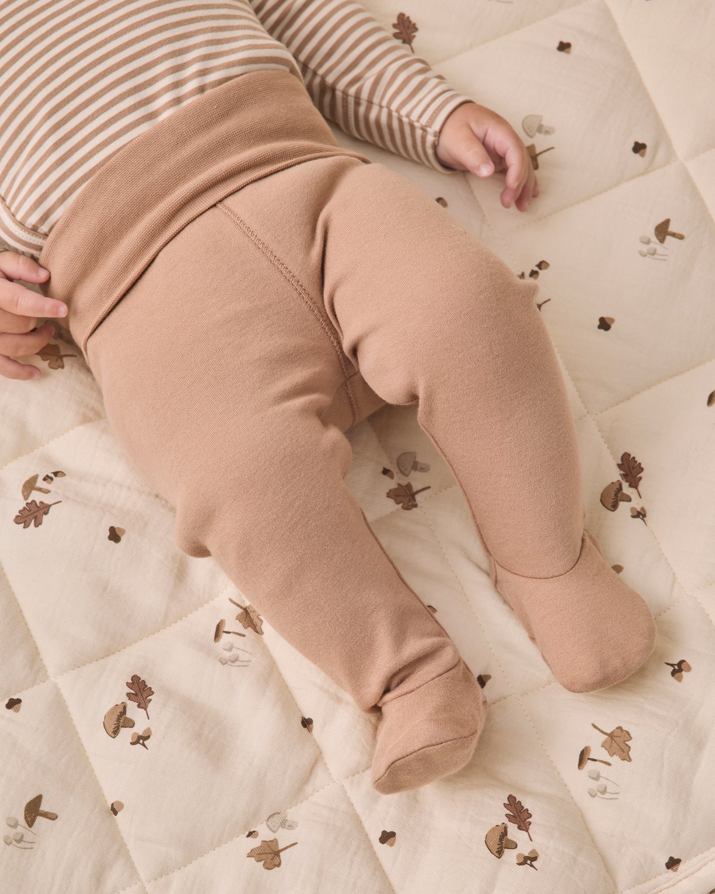 Side Snap Bodysuit + Pant Set || Almond Stripe