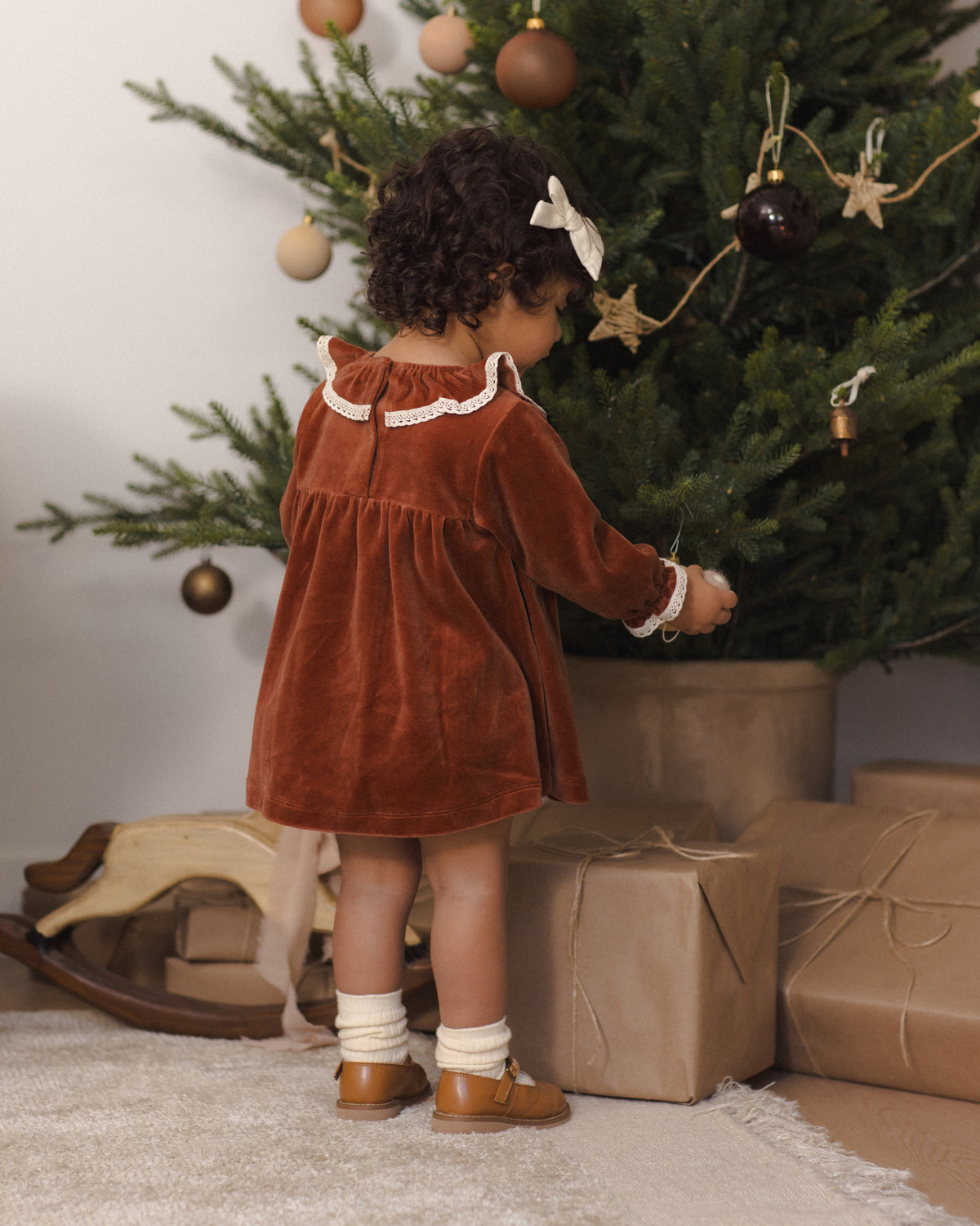 Velour Baby Dress | Spruce