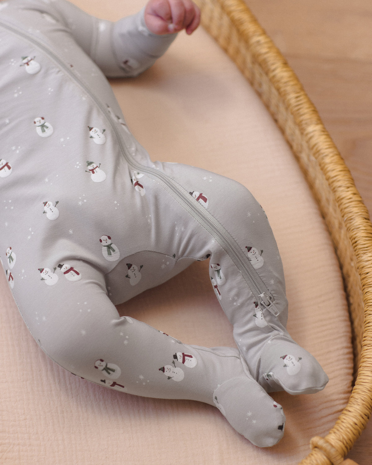 Bamboo Zip Footie | Snowman