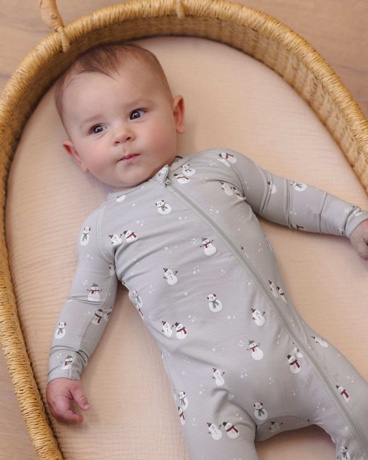 Bamboo Zip Footie | Snowman