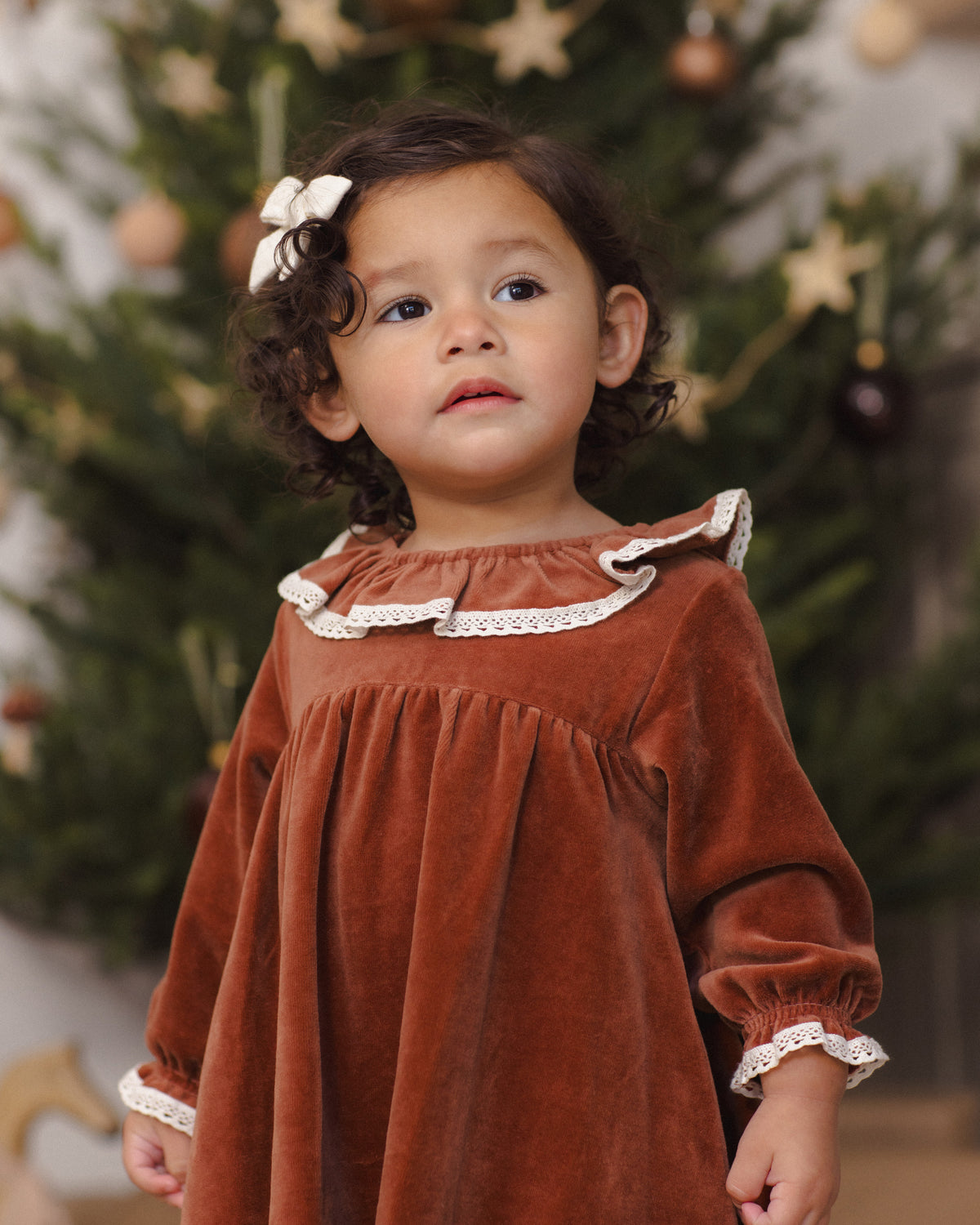Velour Baby Dress | Spruce