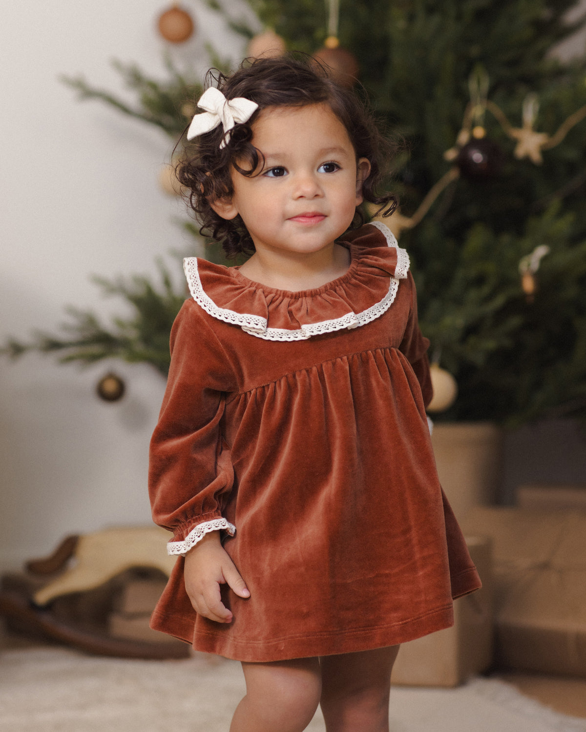 Velour Baby Dress | Spruce