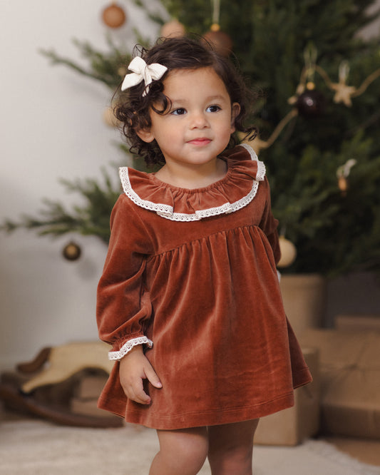 Velour Baby Dress | Spruce