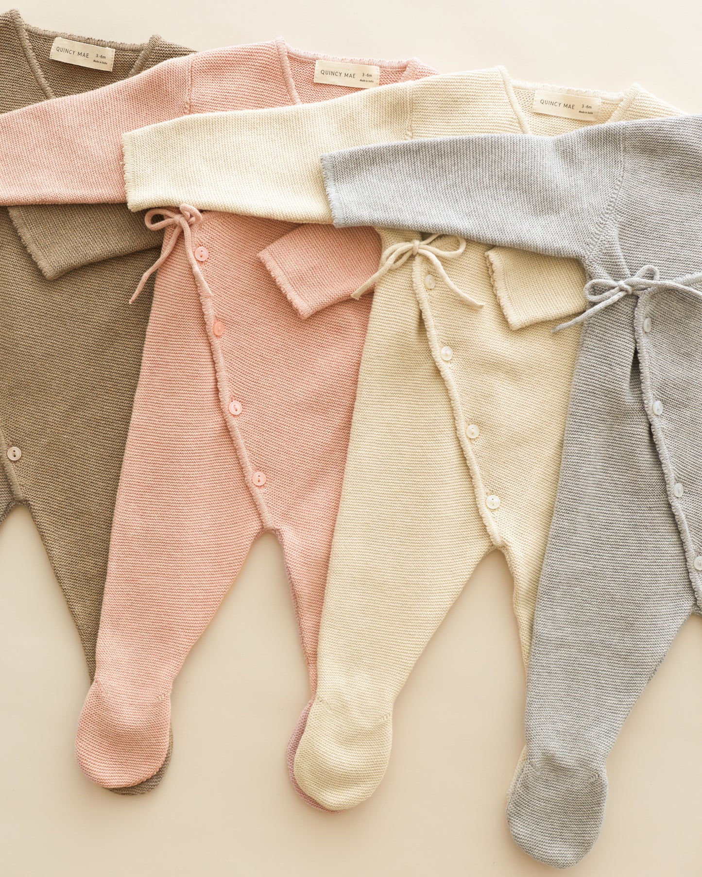 Wrap Knit Footie || Heathered Dusty Blue