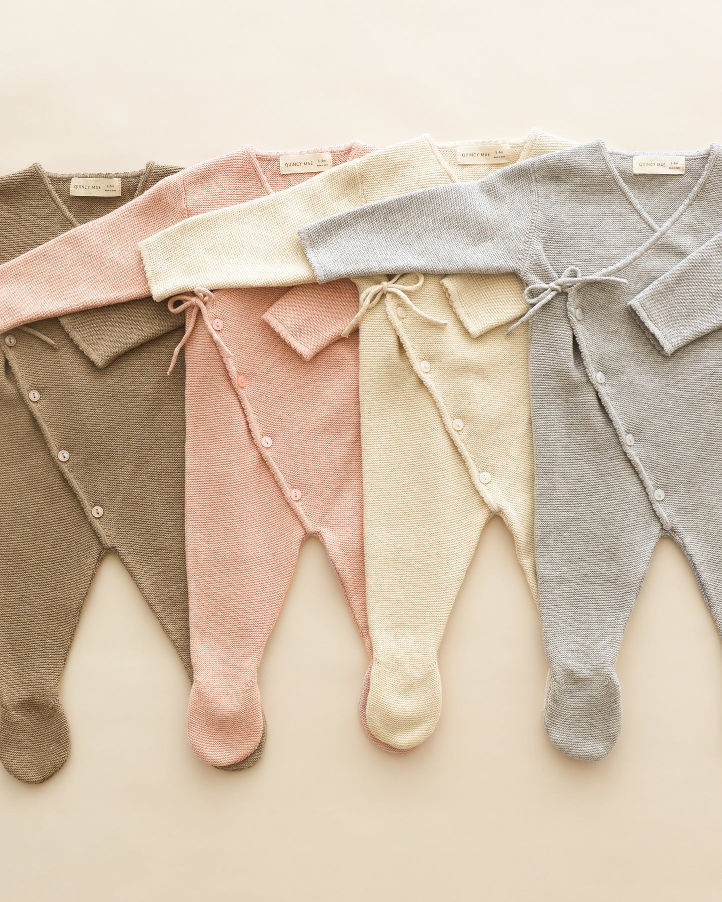 Wrap Knit Footie || Heathered Rose