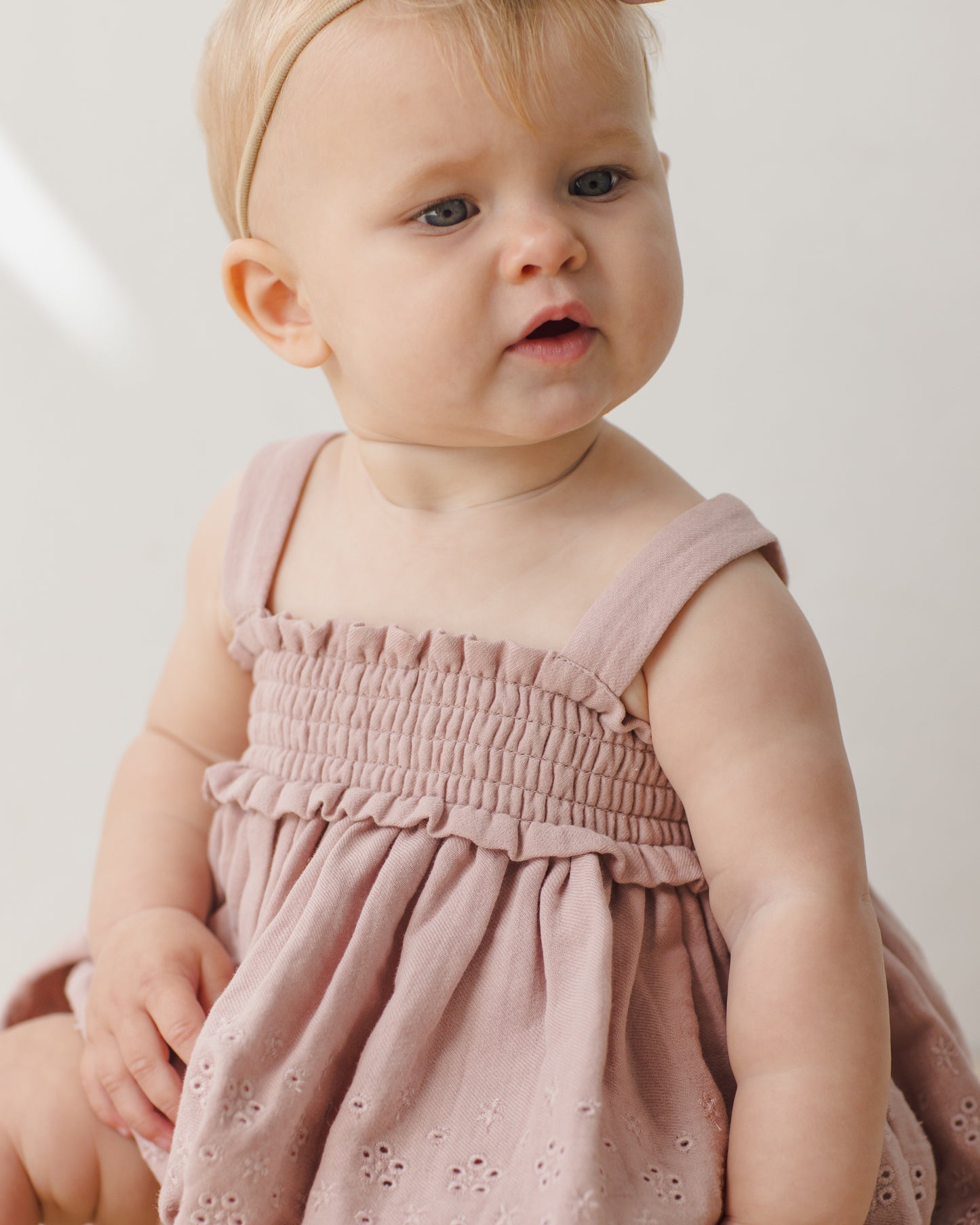 Mae Smocked Top + Bloomer Set || Mauve