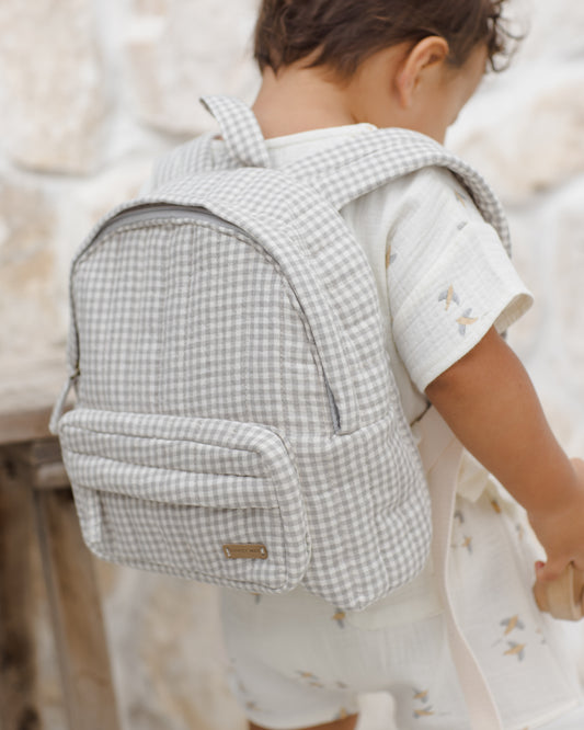 Mini Backpack || Sage Gingham