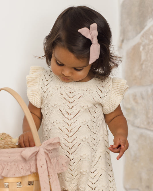 Bow W. Clip, Set Of 3 || Natural, Mauve, Sage