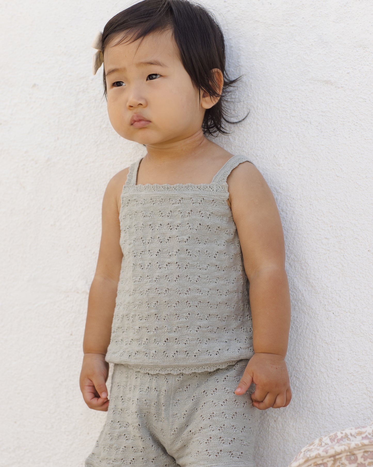 Pointelle Tank + Shortie Set || Sage
