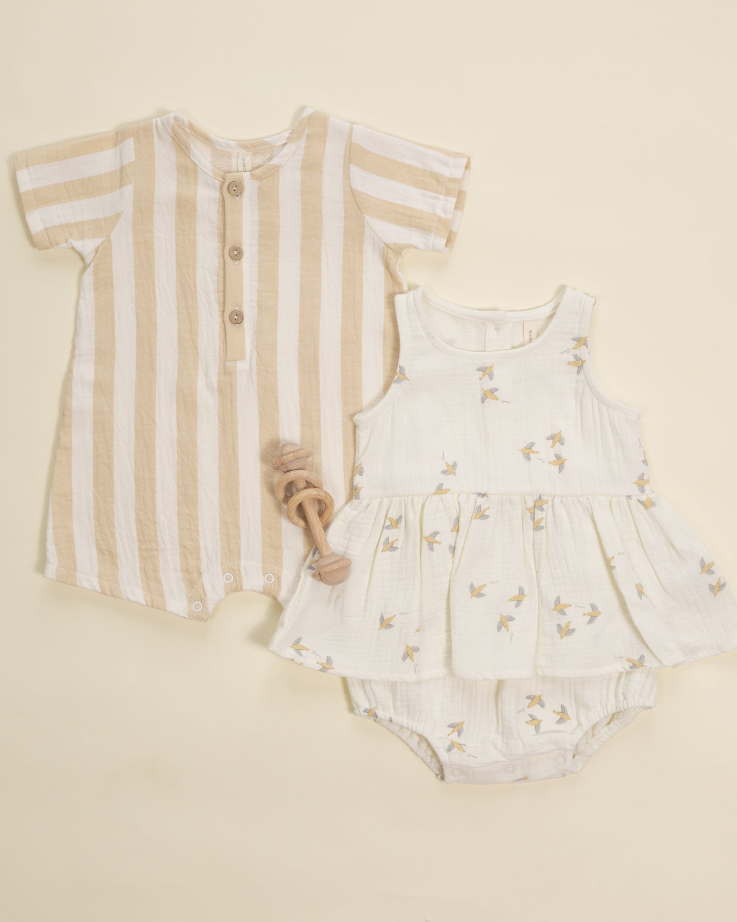 Short Sleeve Woven Romper || Summer Stripe