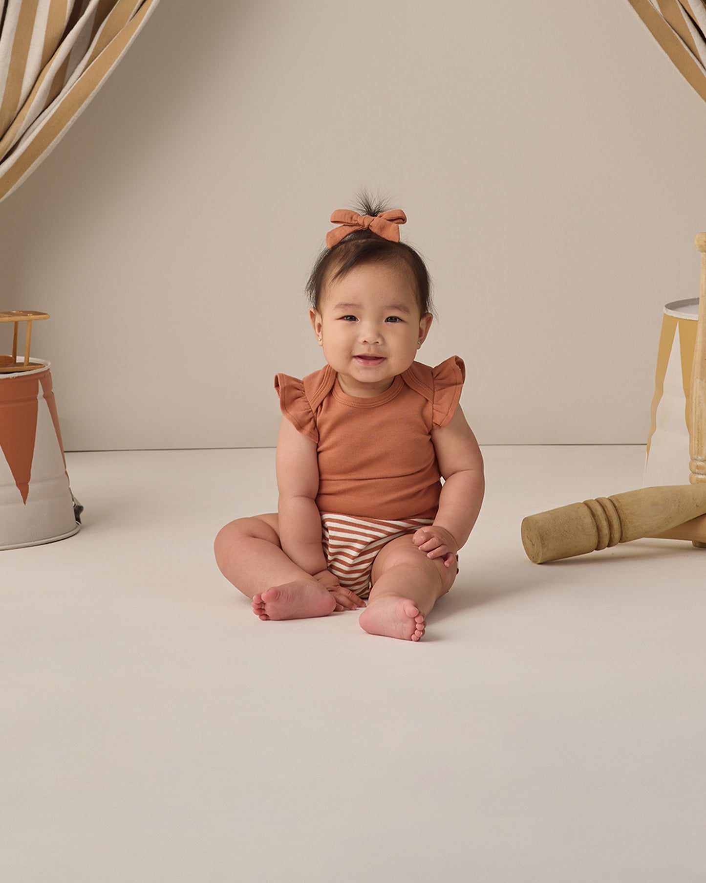 Gathered Bloomer || Poppy Stripe