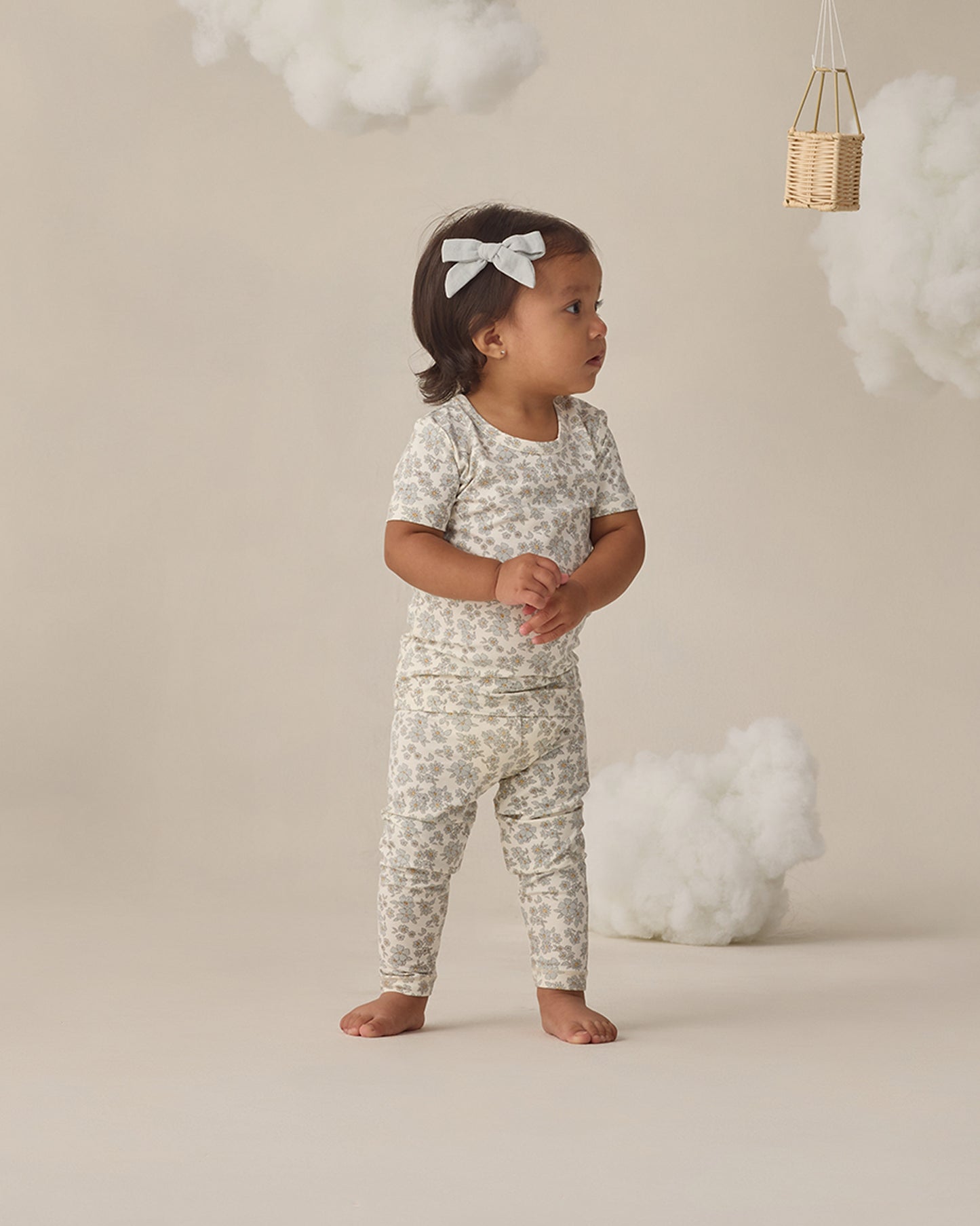 Bamboo Short Sleeve Pajama Set || Blue Floral