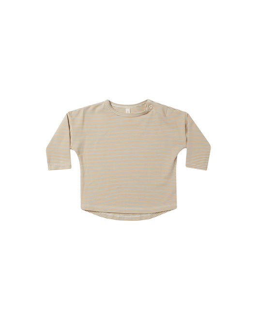 Long Sleeve Tee | Latte Micro Stripe