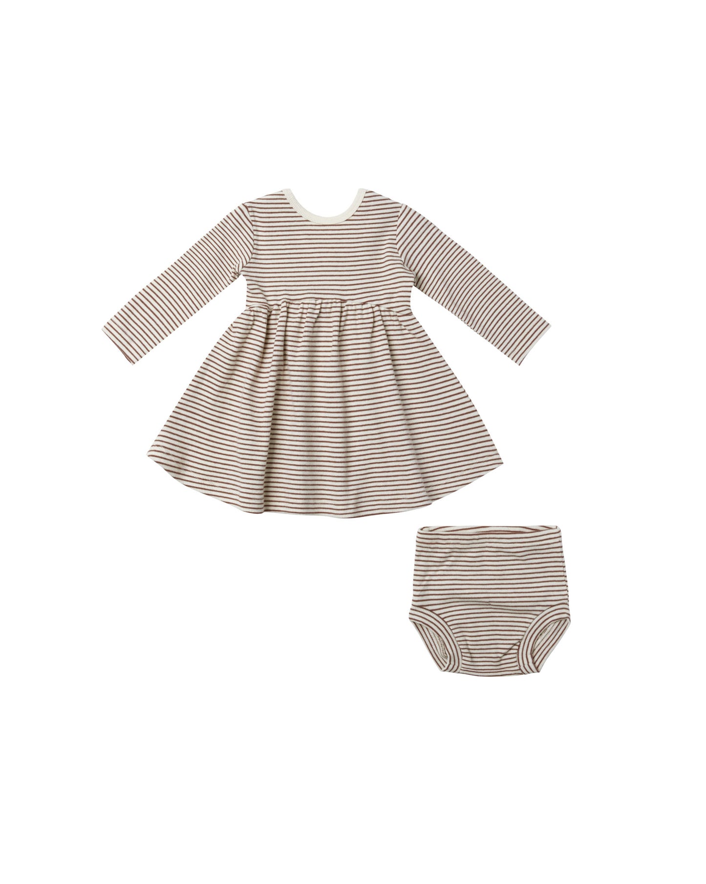 Ribbed Long Sleeve Dress | Plum Stripe
