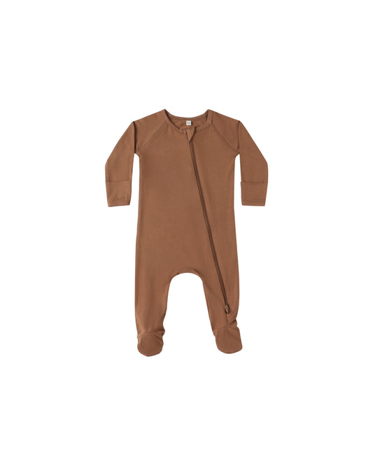 Bamboo Zip Footie || Cedar