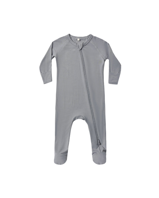 Bamboo Zip Footie Sleeper || Slate