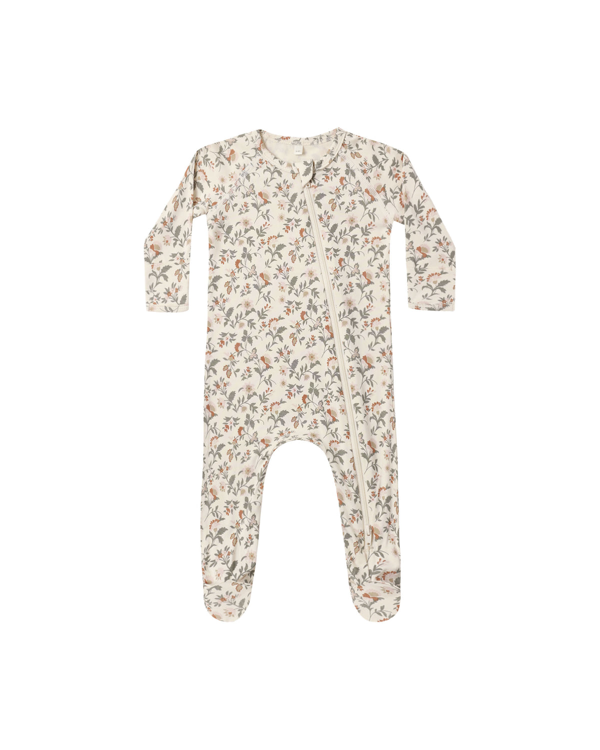 Bamboo Zip Footie | Holiday Floral