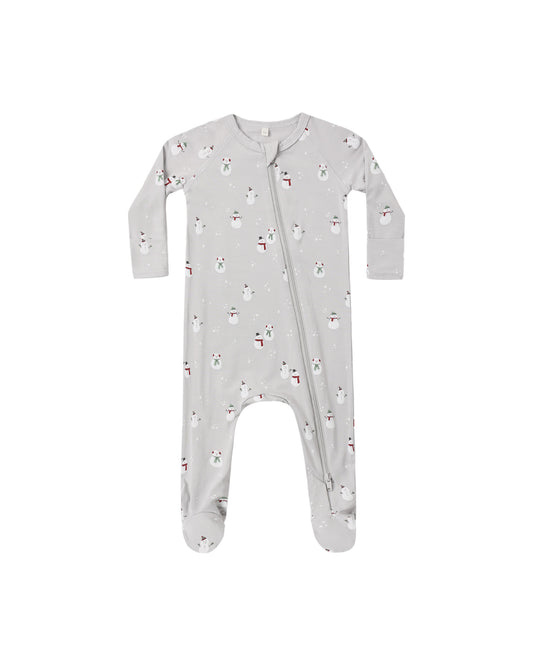 Bamboo Zip Footie | Snowman