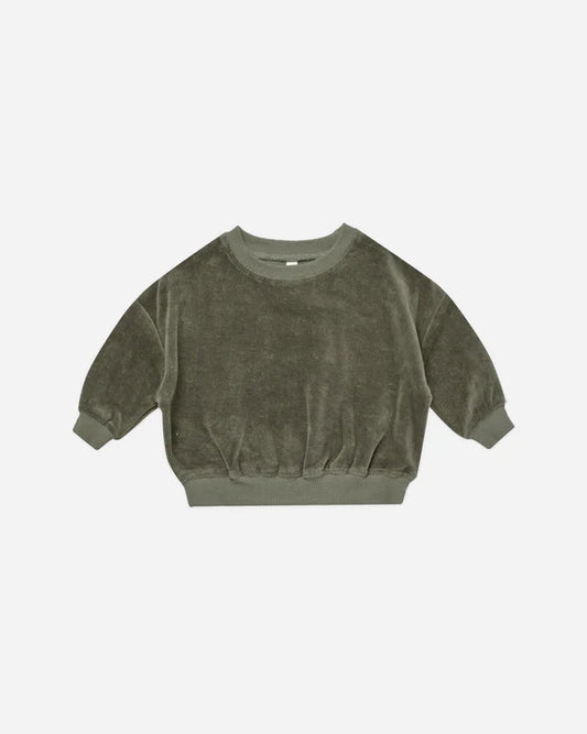 Velour Relaxed Sweatshirt | Forest