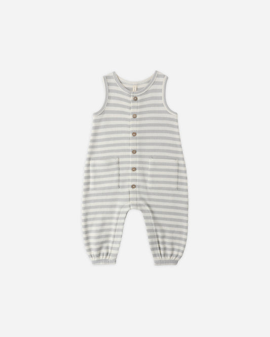 Waffle Jumpsuit || Sky Stripe
