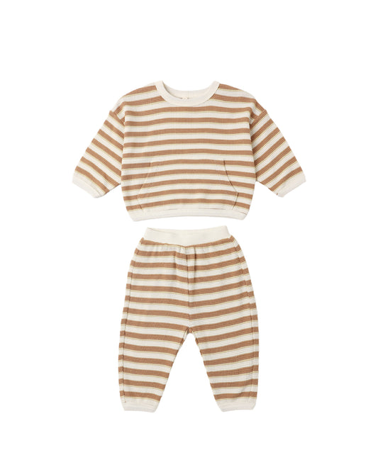 Waffle Slouch Set || Spice Stripe
