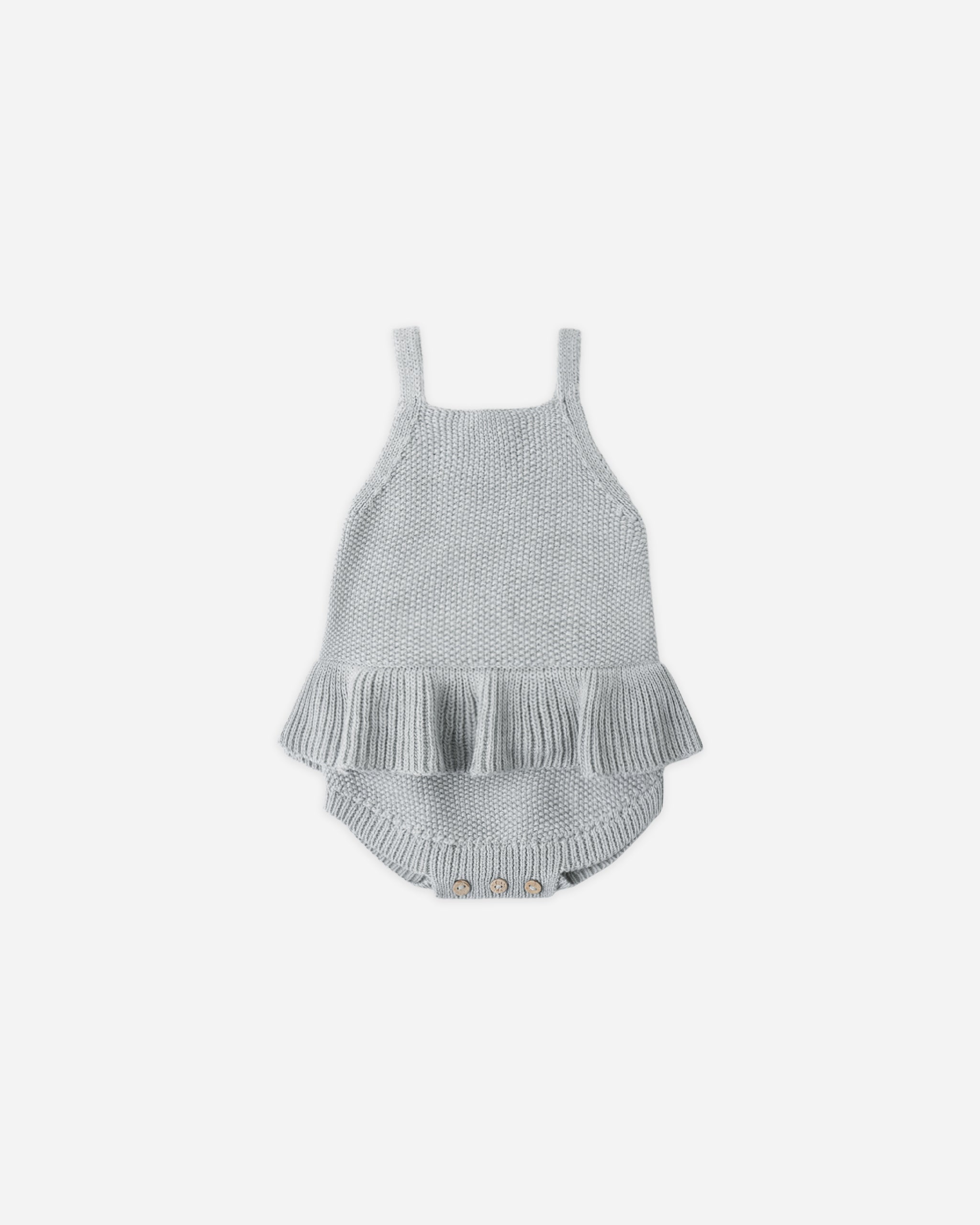Knit Ruffle Romper || Heathered Sky – ROBIN•riley