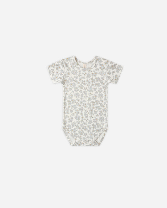Bamboo Short Sleeve Bodysuit || Blue Floral