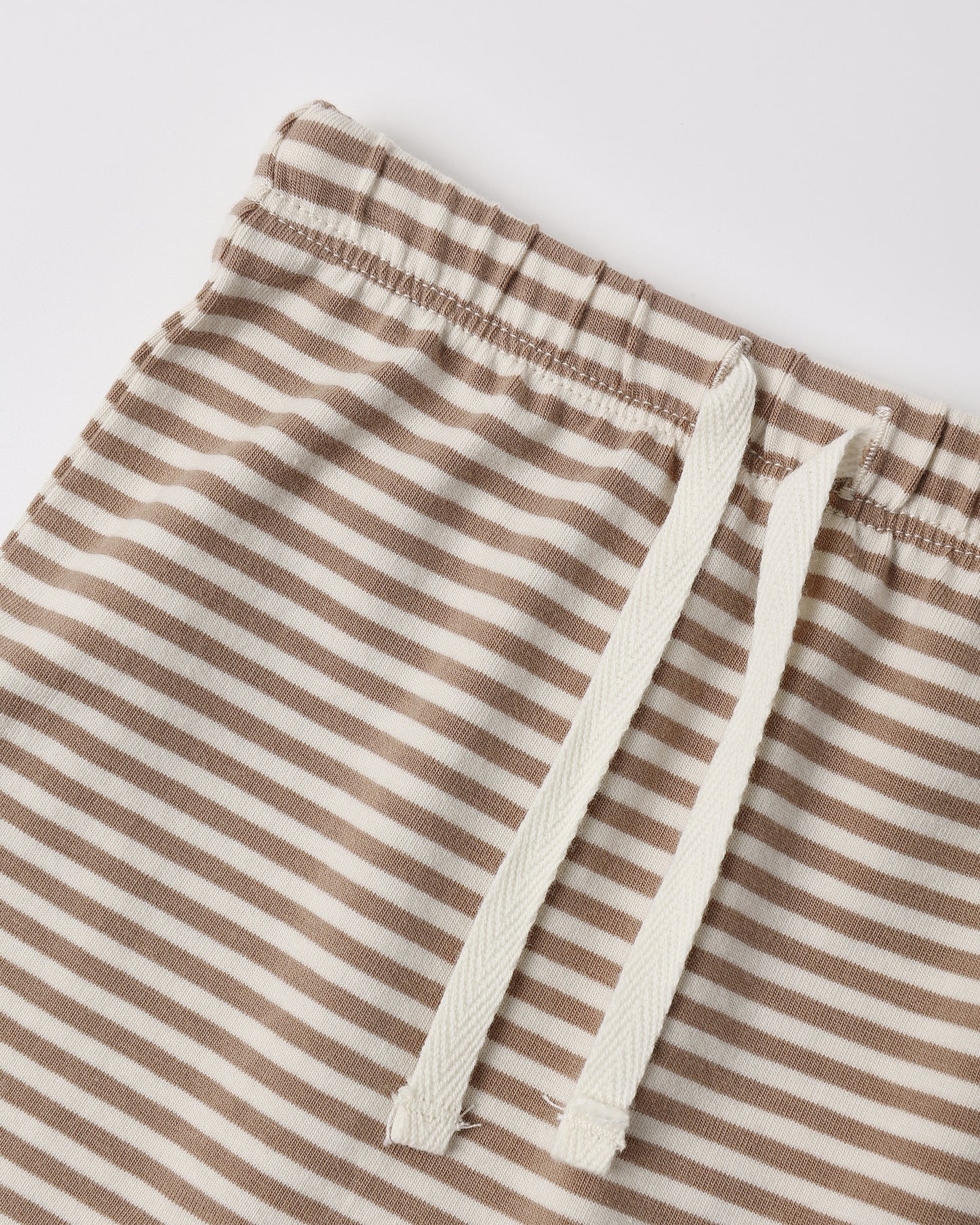 Wrap Top + Footed Pant Set || Almond Stripe