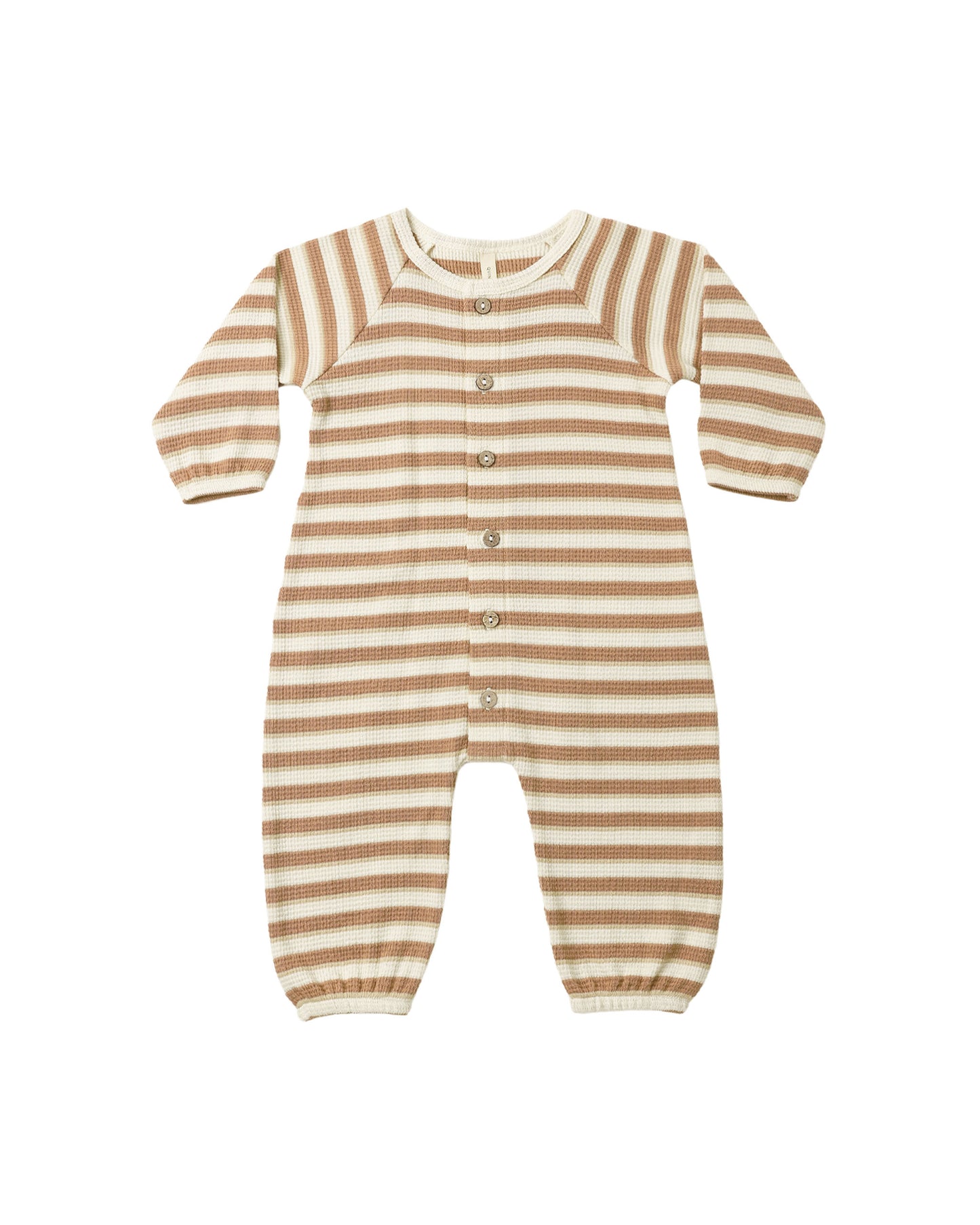 Waffle Long Sleeve Jumpsuit || Spice Stripe